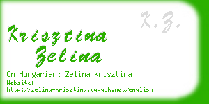 krisztina zelina business card